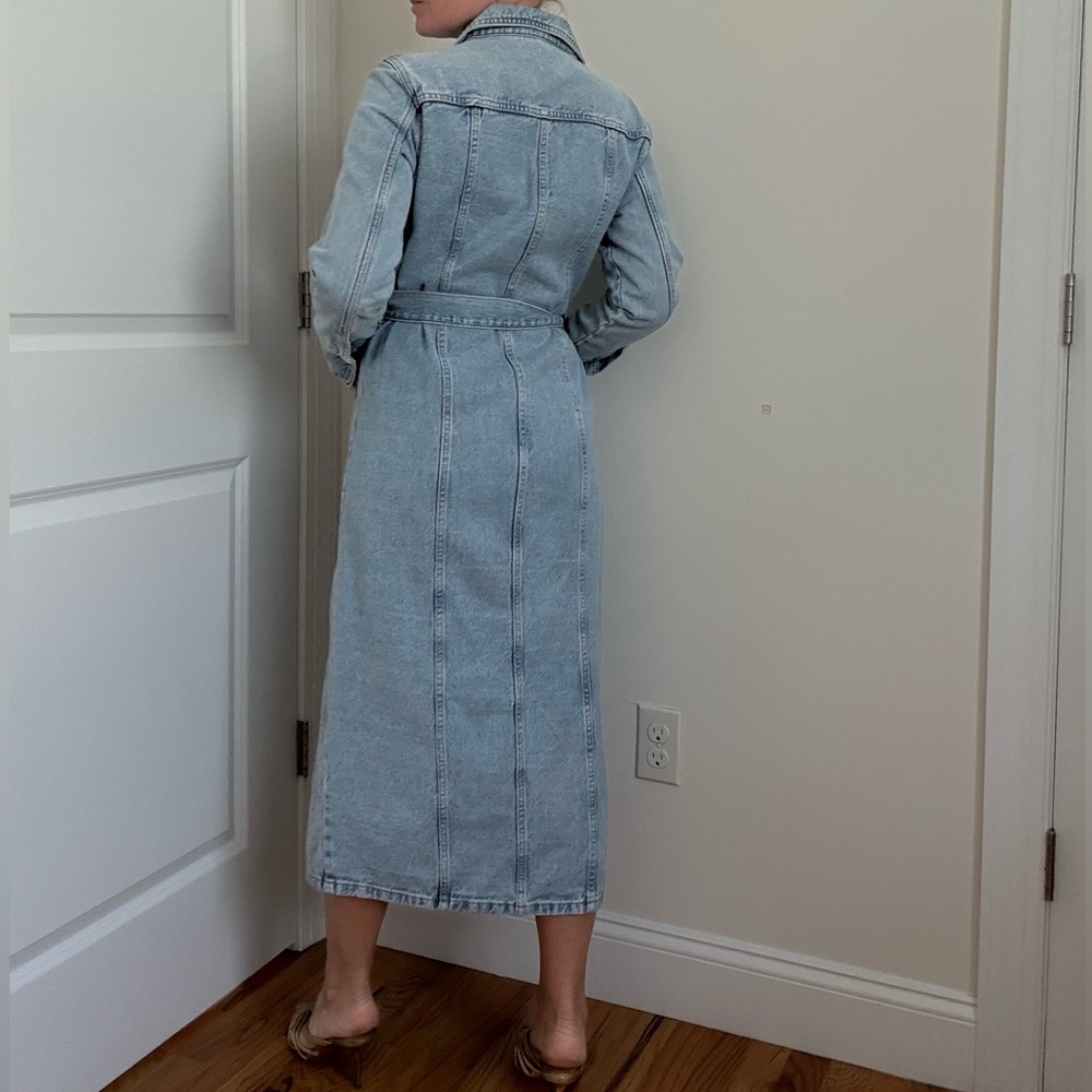 Zara Light Blue Denim Midi Dress - Picture 7 of 11